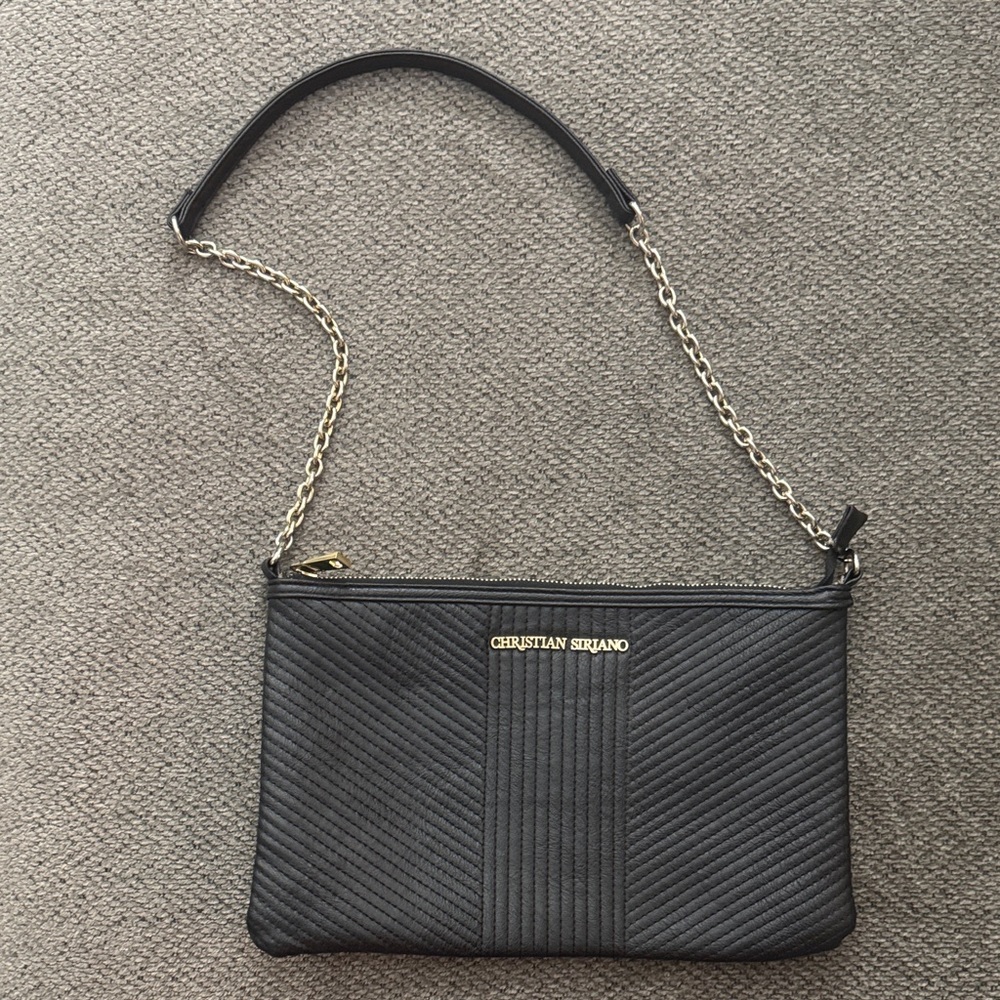 Christian Siriano Black Quilted Shoulder Bag